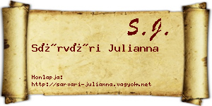 Sárvári Julianna névjegykártya