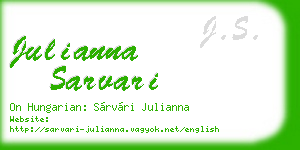 julianna sarvari business card